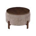 Salontafel Japandi Kaito Taupe met walnoot onderstel