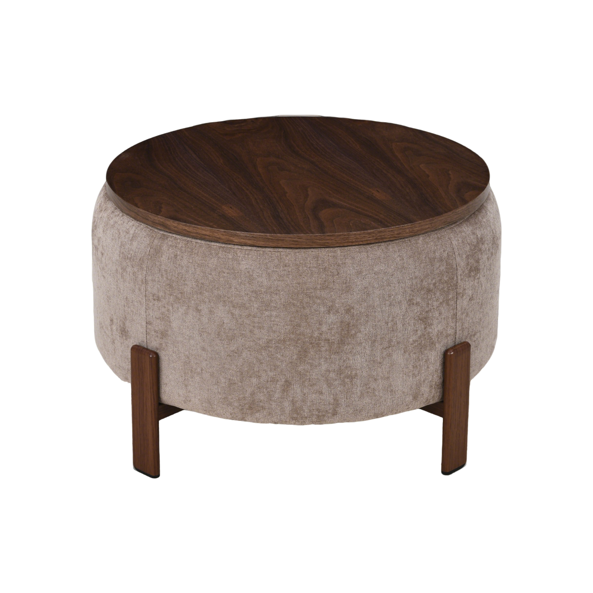 Salontafel Japandi Kaito Taupe met walnoot onderstel