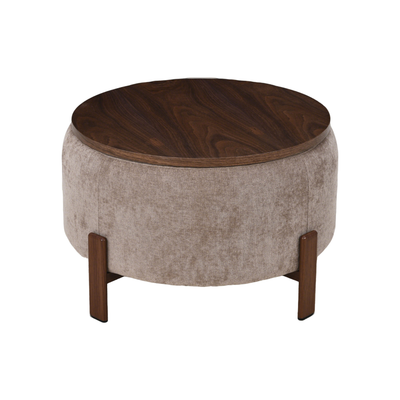 Salontafel Japandi Kaito Taupe met walnoot onderstel