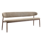 Eetkamerbank Japandi Sora 200 cm Taupe met walnoot onderstel