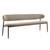 Eetkamerbank Japandi Sora 200 cm Taupe met walnoot onderstel
