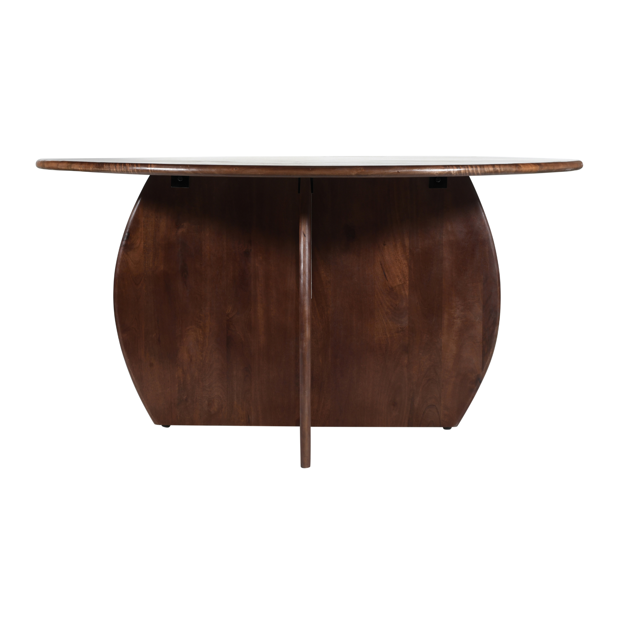 Donkerbruine ronde eettafel