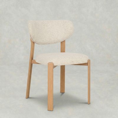 Eetkamerstoel Torsby Wit met eiken kleur onderstel