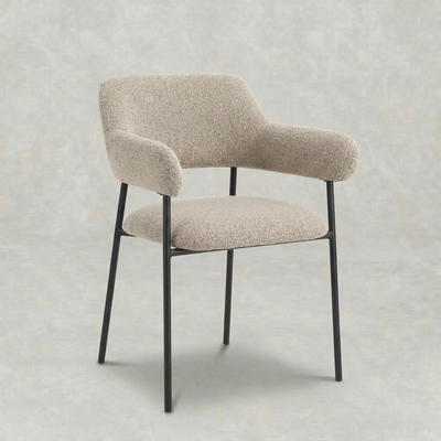 Eetkamerstoel Kiruna Zand met zwart onderstel