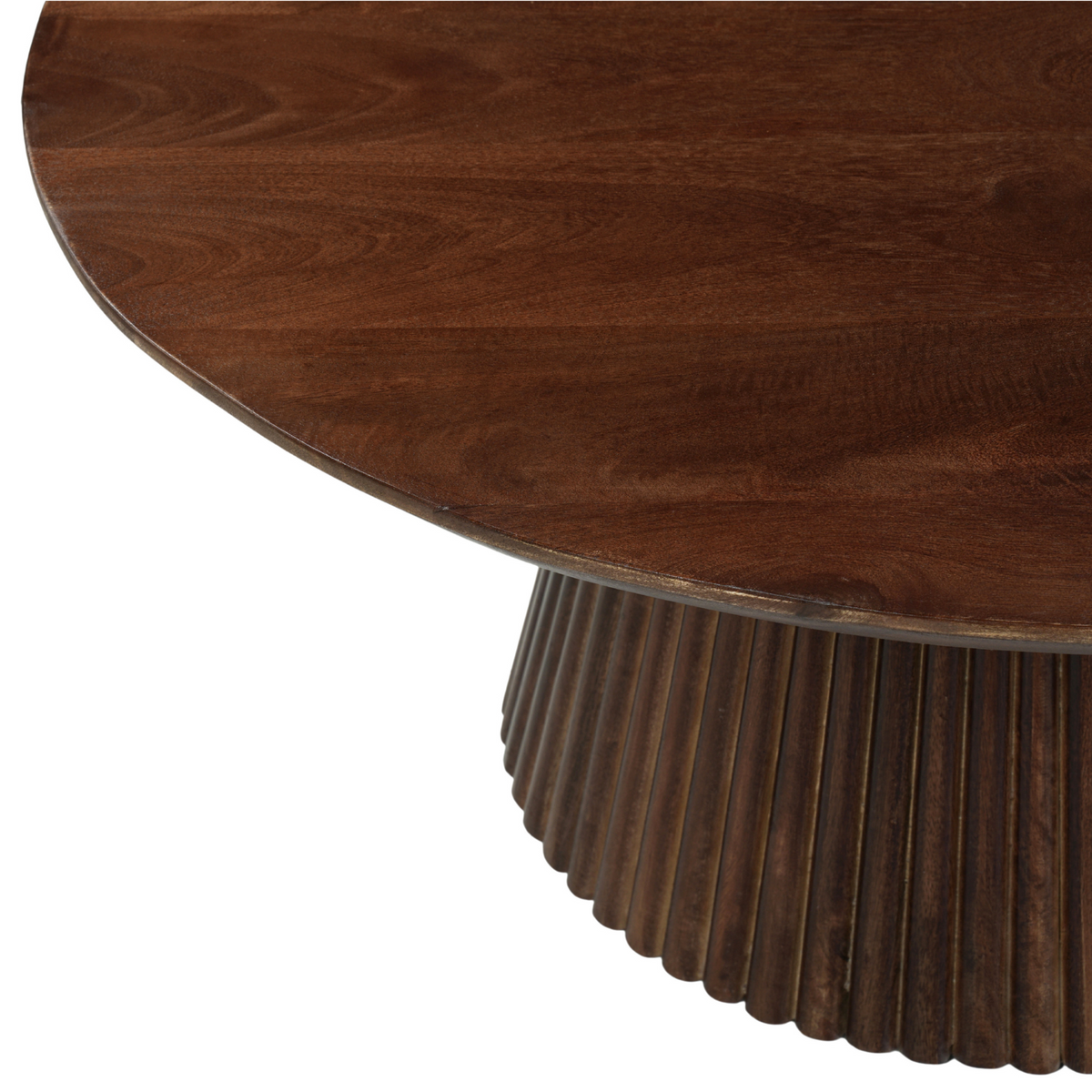 Donkerbruine ronde salontafel