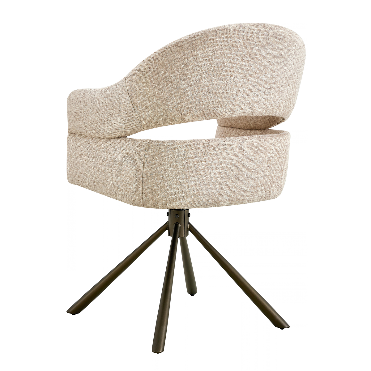 Eetkamerstoel Umea Beige met koper onderstel