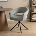 Eetkamerstoel Kalmar grijs met zwart onderstel