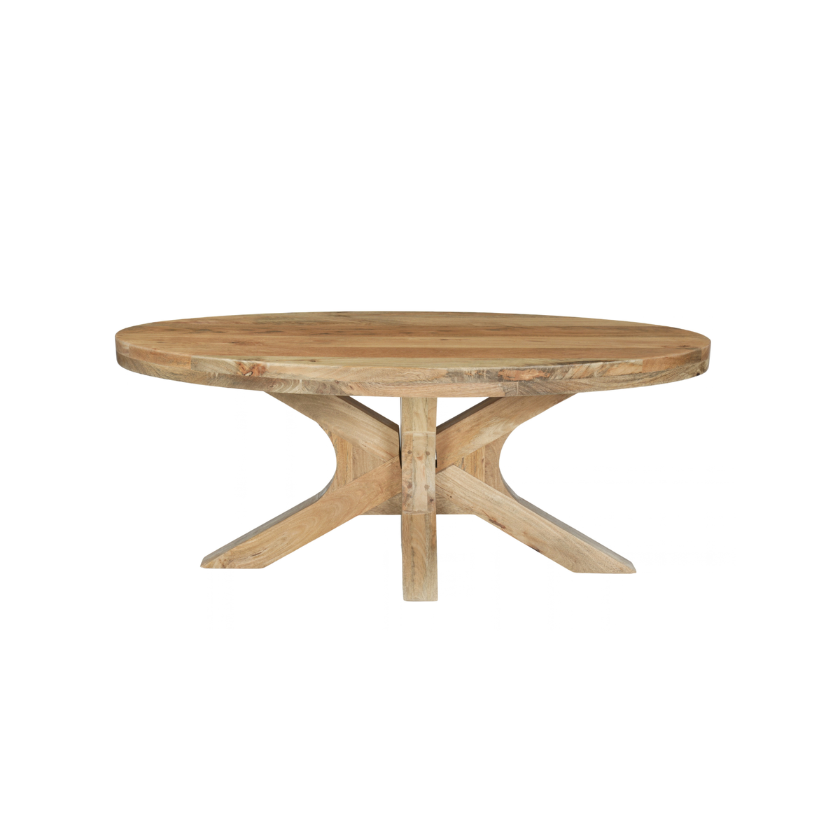 Mangohouten Salontafel Sun Ovaal 110 cm Houten onderstel