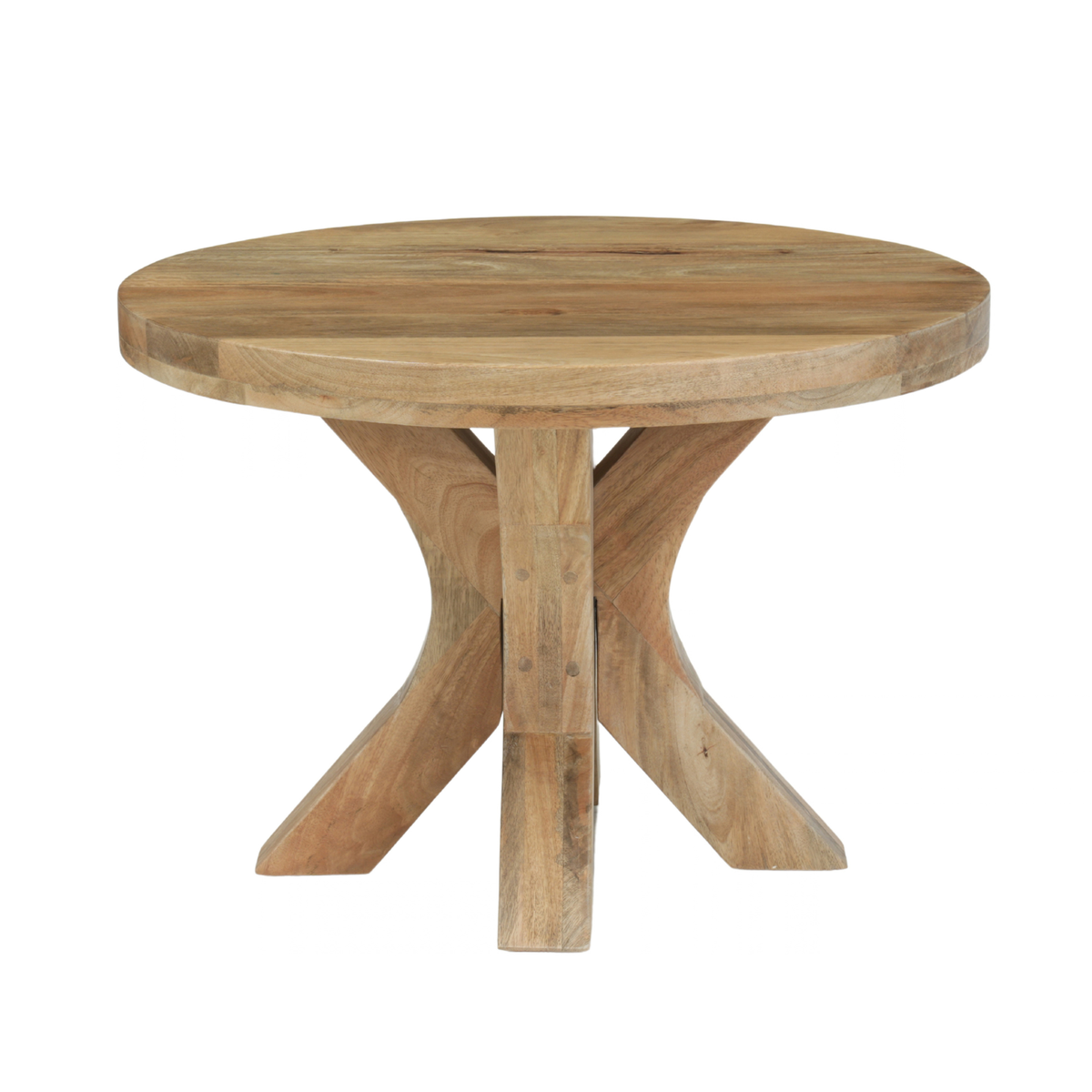 Mangohouten Salontafel Sun Rond 60 cm Houten onderstel