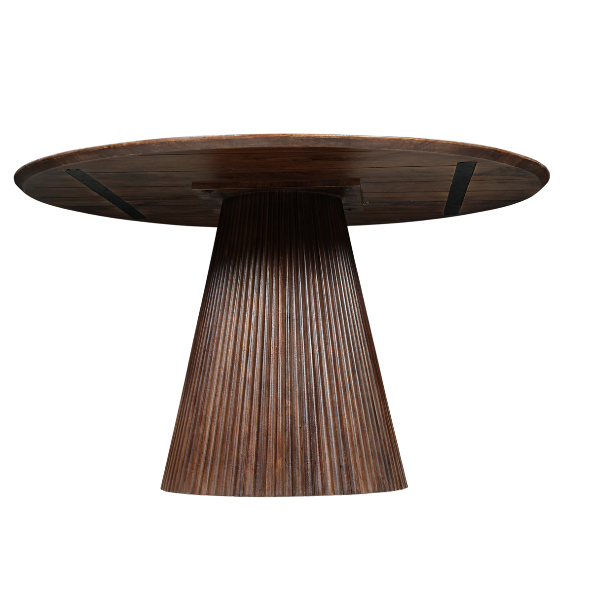 Donkerbruine ronde eettafel