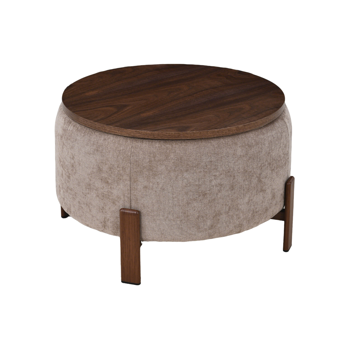 Salontafel Japandi Kaito Taupe met walnoot onderstel