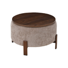 Salontafel Japandi Kaito Taupe met walnoot onderstel