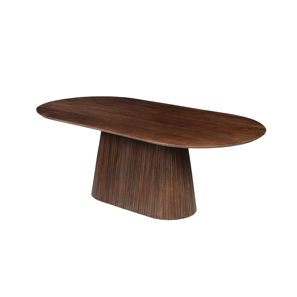 Donkerbruine ovale eettafel
