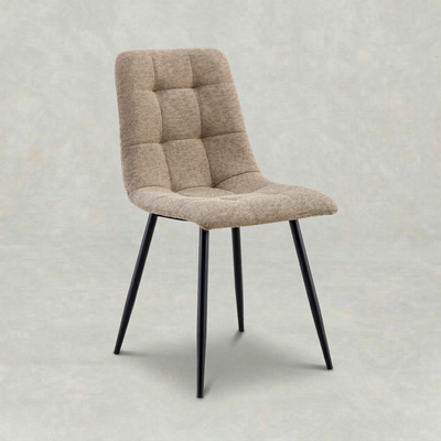 Eetkamerstoel Arendal Taupe met zwart onderstel