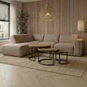 Hoekbank Isabel 4-zits Links Taupe