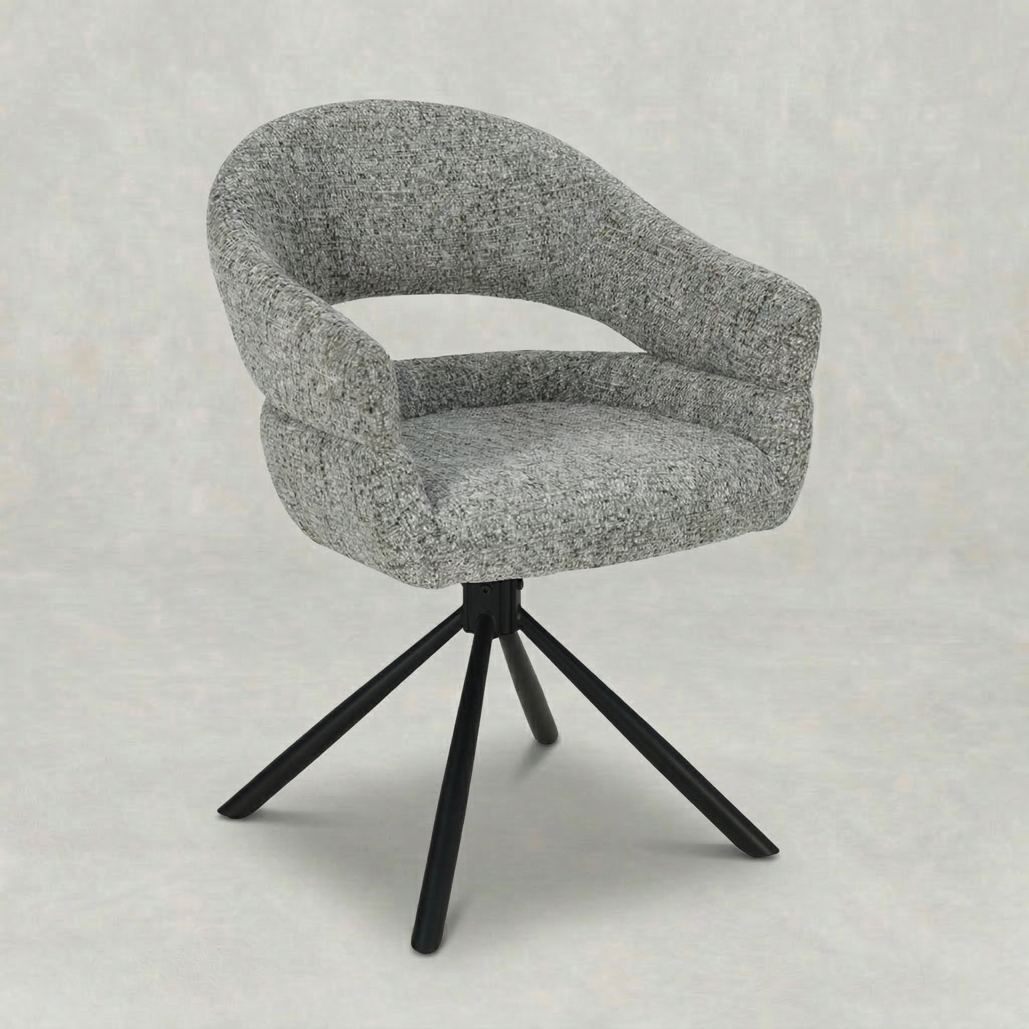 Eetkamerstoel Kalmar Donkergrijs met zwart onderstel