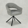 Donkergrijze eetkamerstoel met zwart onderstel
