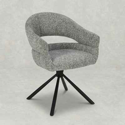 Eetkamerstoel Kalmar Donkergrijs met zwart onderstel