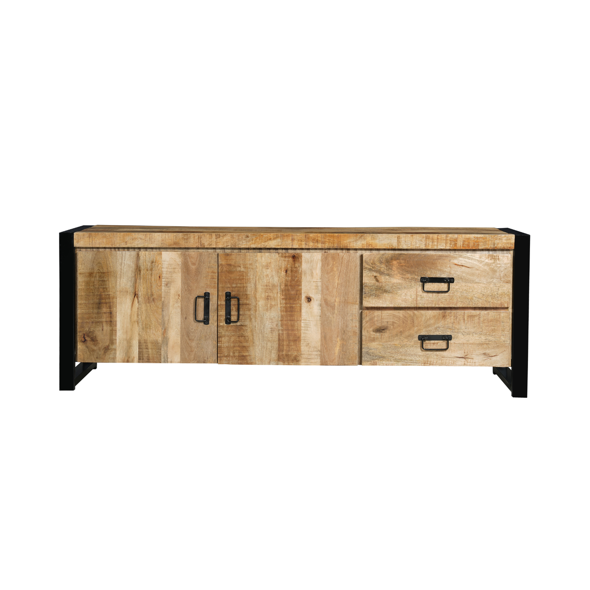 Mangohouten Tv Meubel Britt 150 cm 2 deuren 2 lades