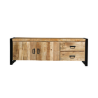 Mangohouten Tv Meubel Britt 150 cm 2 deuren 2 lades