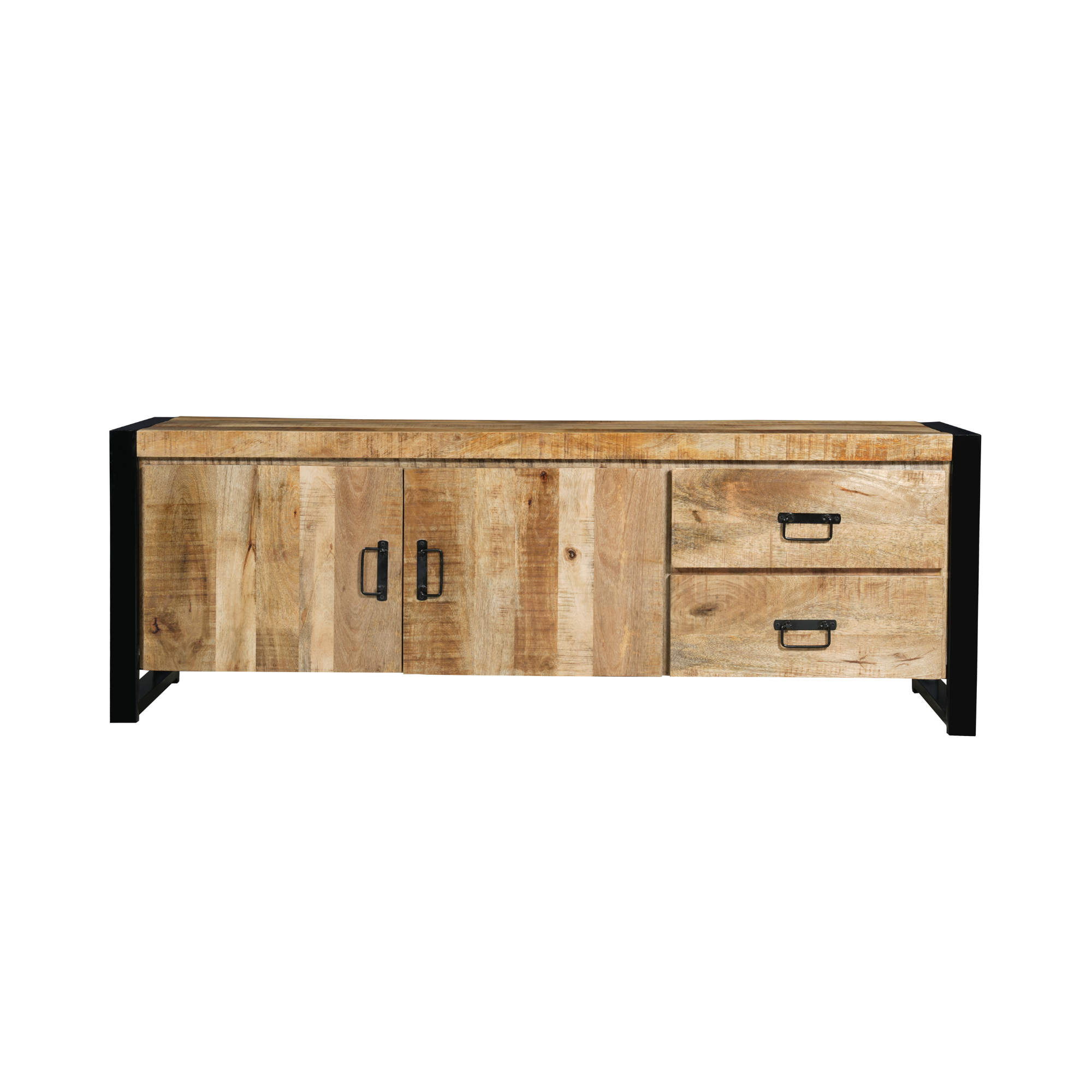 Mangohouten Tv Meubel Britt 150 cm 2 deuren 2 lades