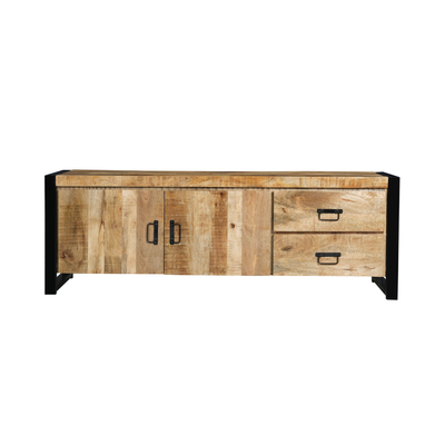 Mangohouten Tv Meubel Britt 150 cm 2 deuren 2 lades
