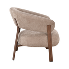 Fauteuil Japandi Kaito Taupe met walnoot onderstel