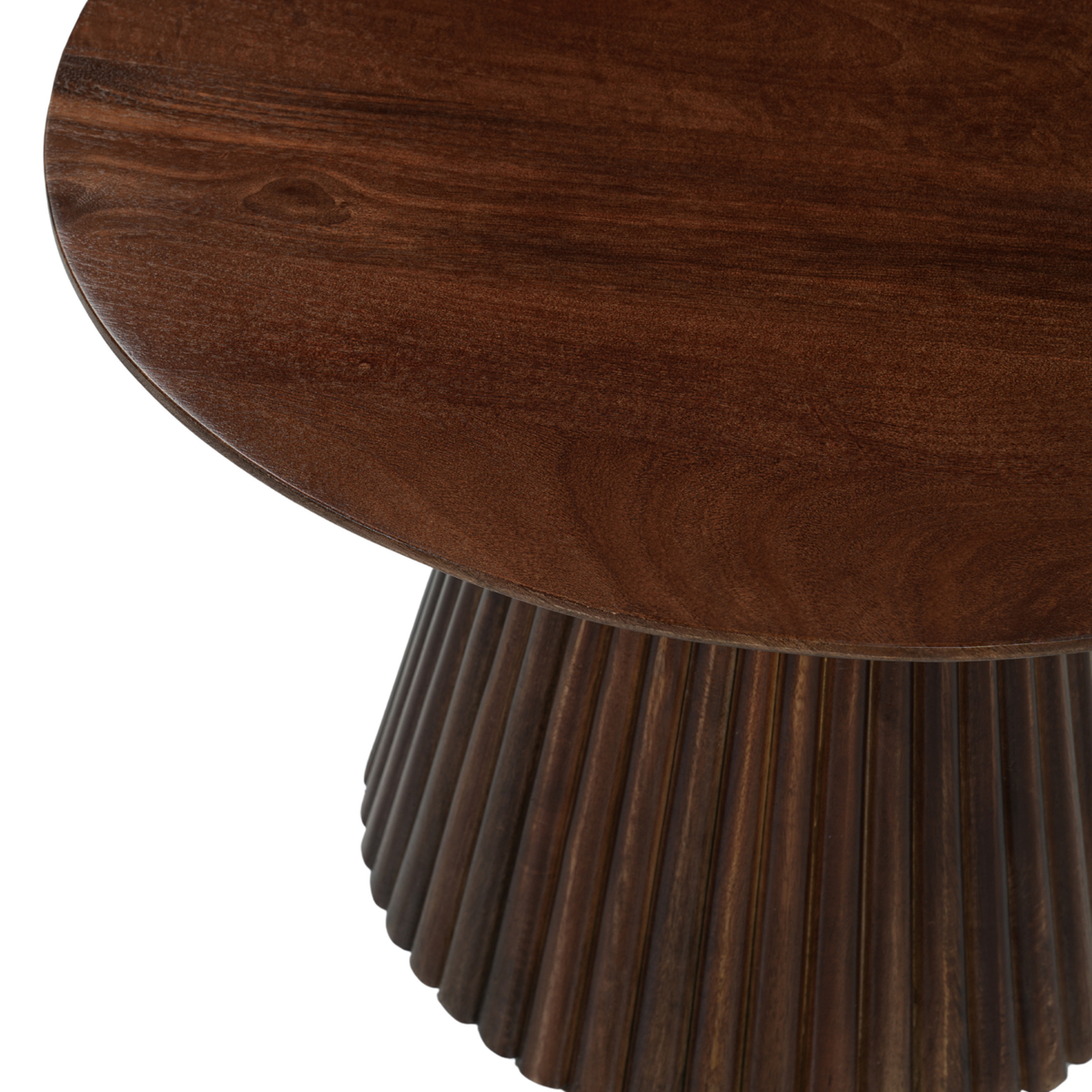 Donkerbruine ronde salontafel