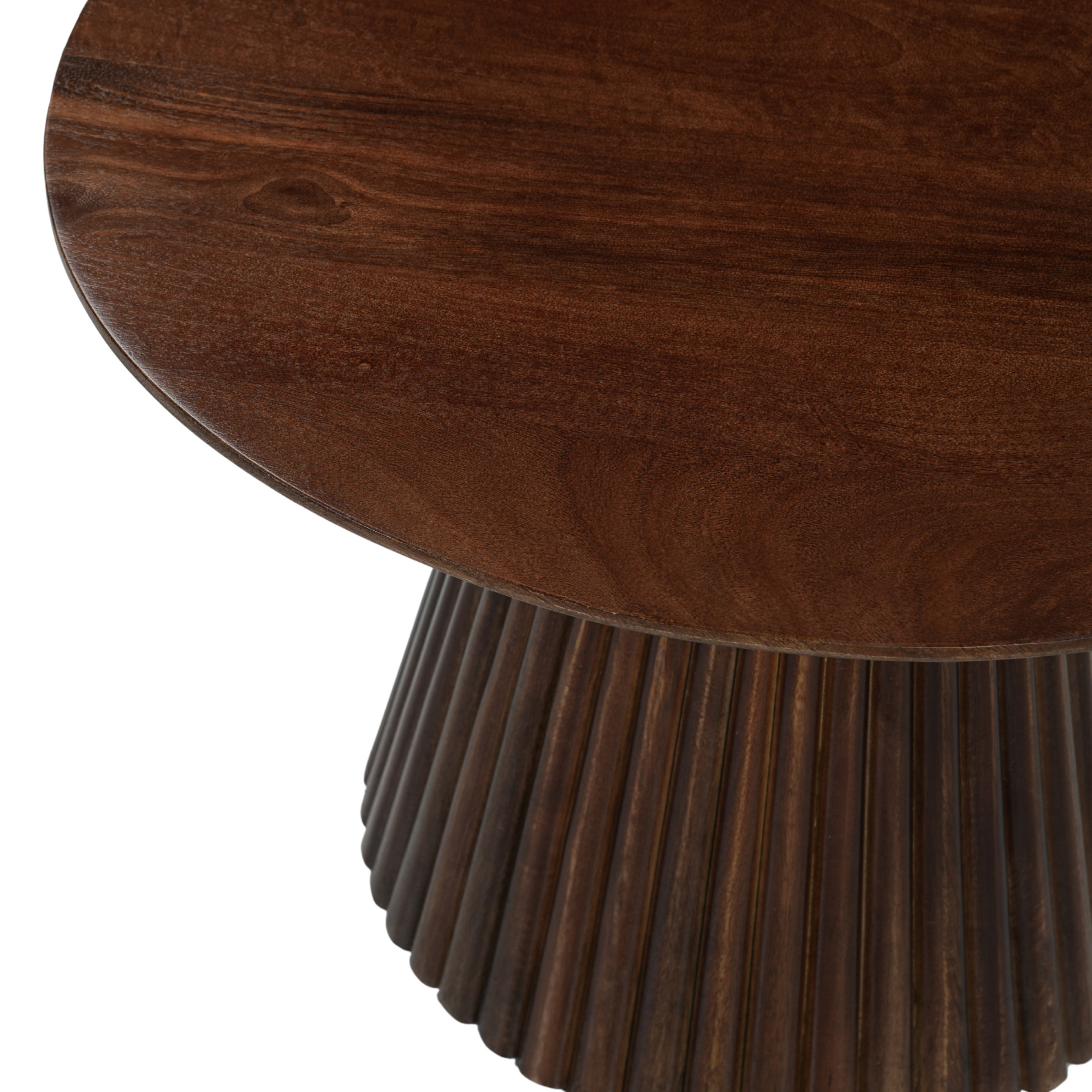Donkerbruine ronde salontafel