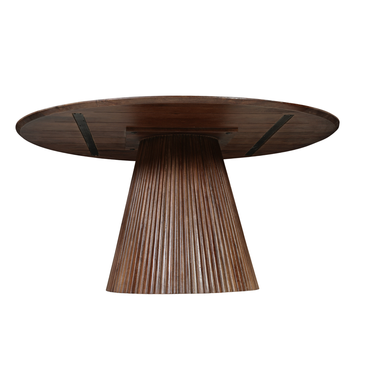 Donkerbruine ronde eettafel