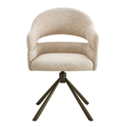 Eetkamerstoel Umea Beige met koper onderstel