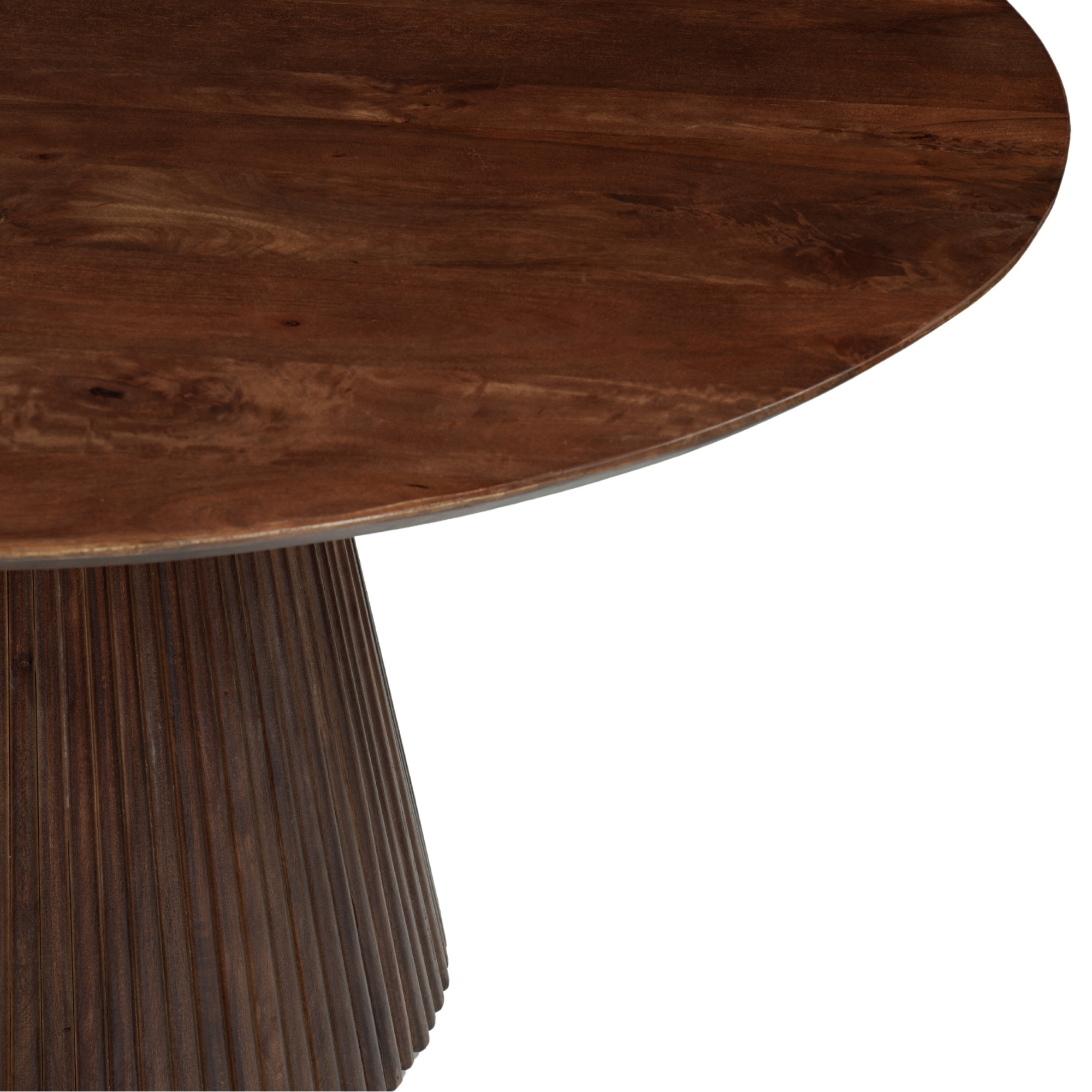 Donkerbruine ronde eettafel
