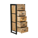 Mangohouten Dressoir Britt 55 cm 5 lades