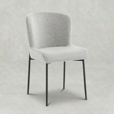 Eetkamerstoel Vaasa Lichtgrijs met zwart onderstel