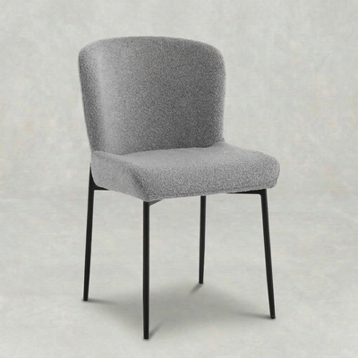 Eetkamerstoel Vaasa Donkergrijs met zwart onderstel