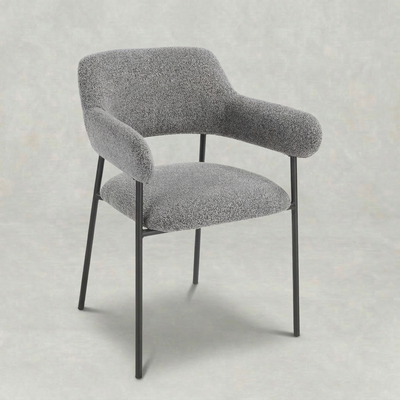 Eetkamerstoel Kiruna Donkergrijs met zwart onderstel