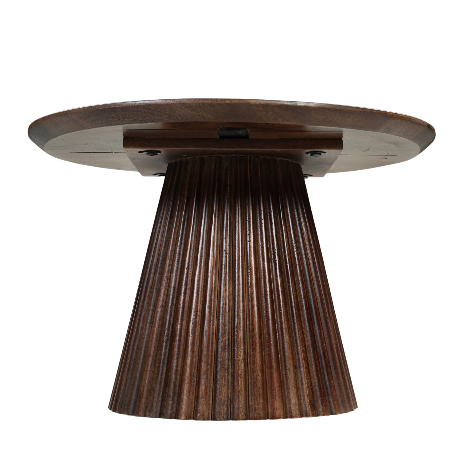 Donkerbruine ronde salontafel