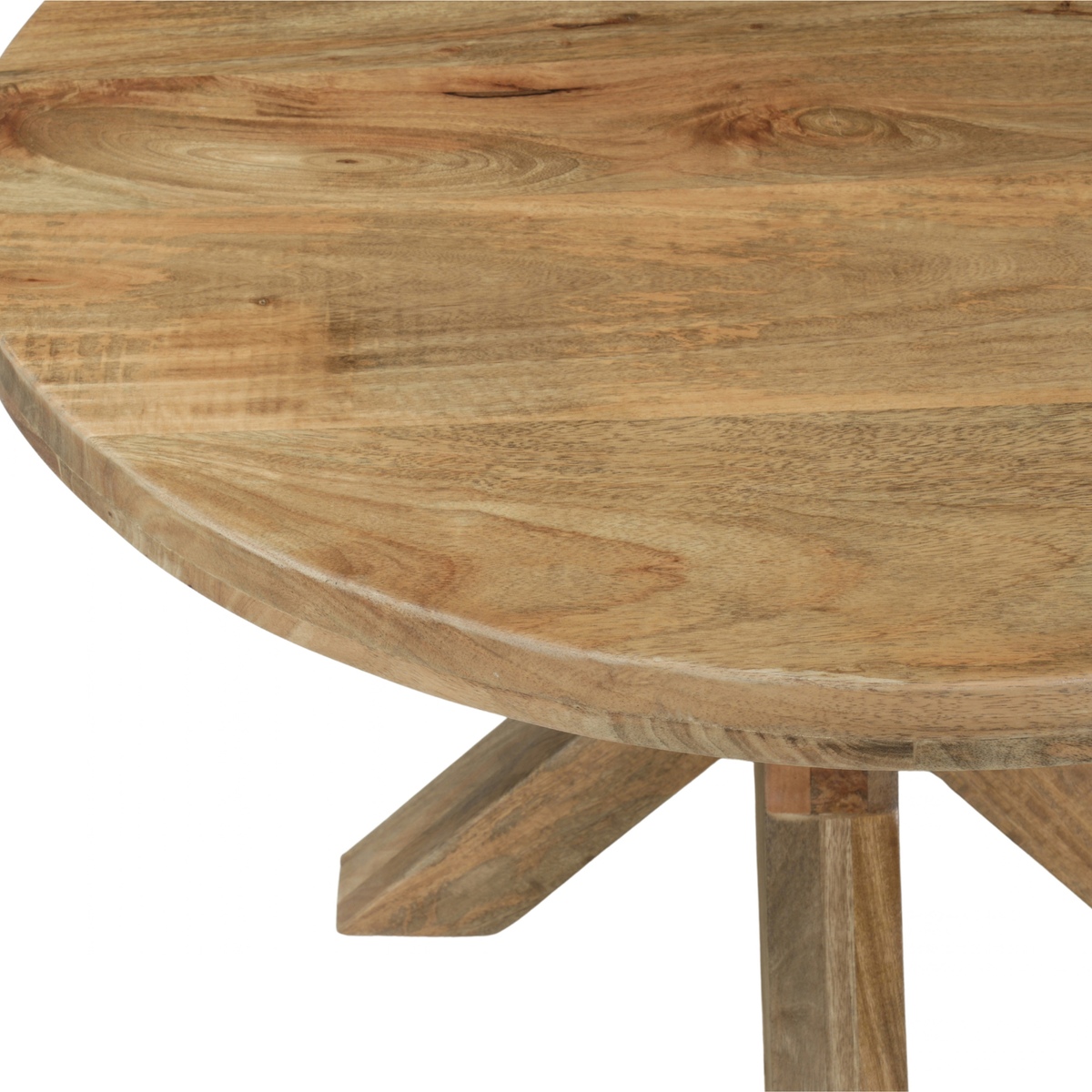 Mangohouten Salontafel Sun Rond 80 cm Houten onderstel