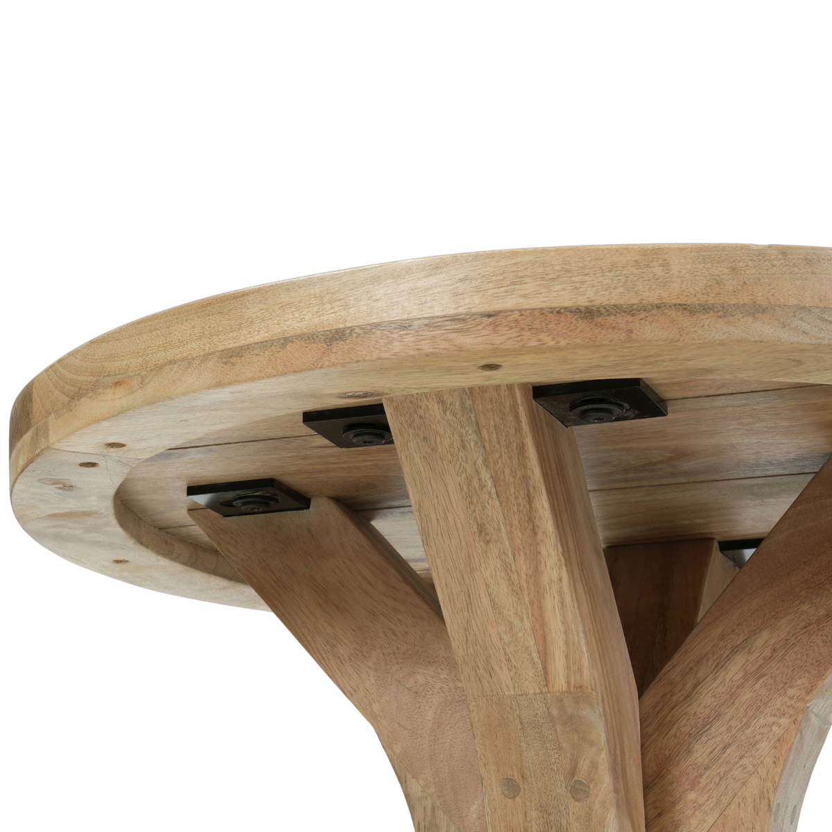 Mangohouten Salontafel Sun Rond 60 cm Houten onderstel