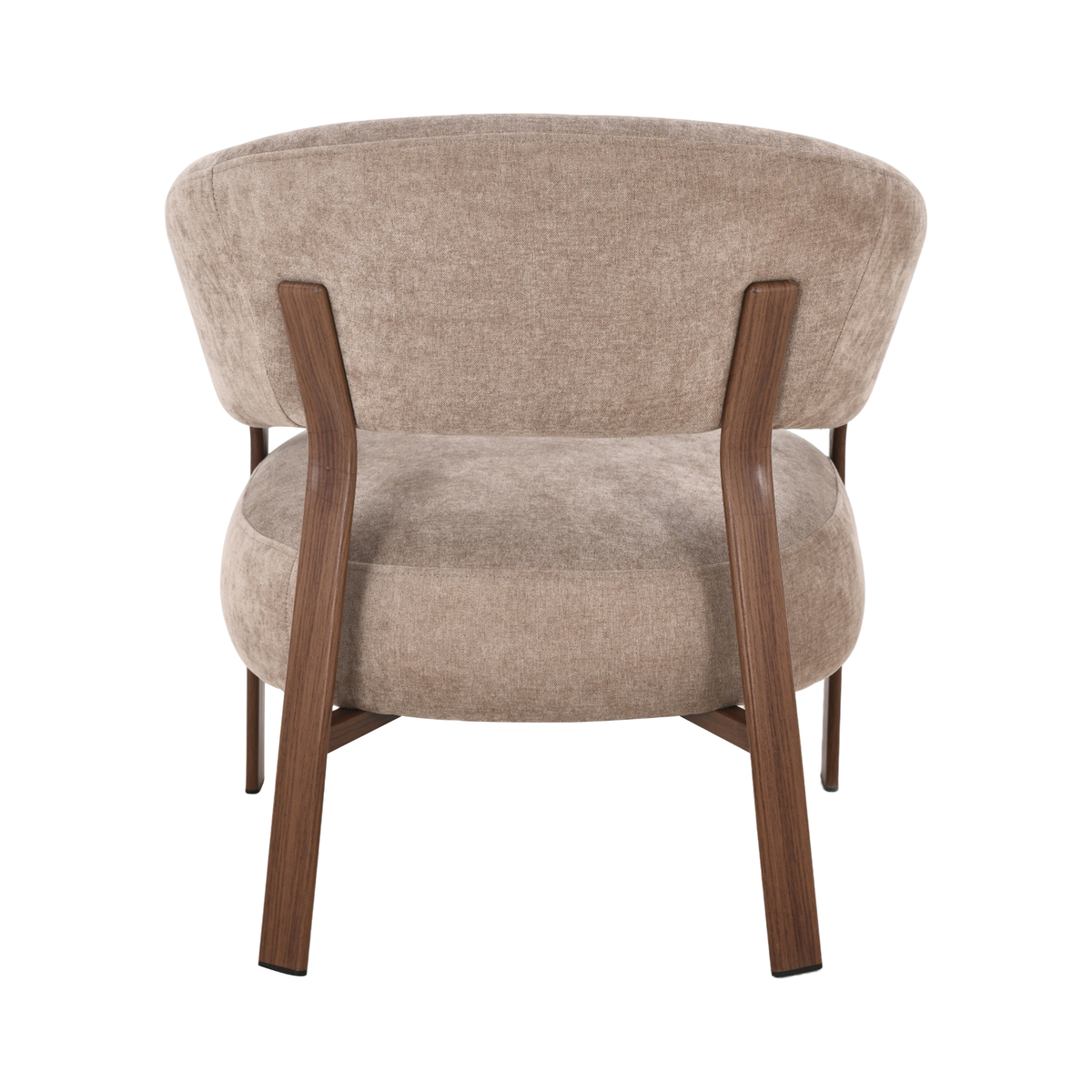 Fauteuil Japandi Kaito Taupe met walnoot onderstel