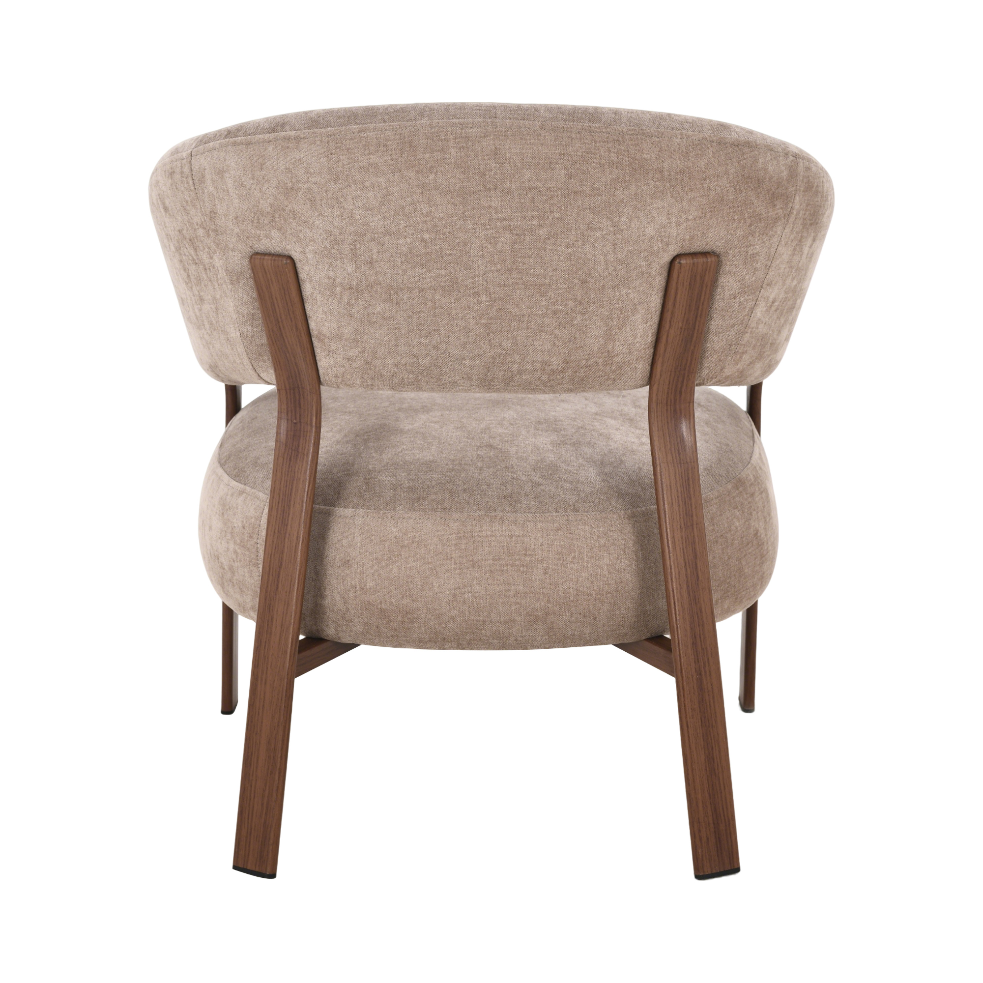 Fauteuil Japandi Kaito Taupe met walnoot onderstel