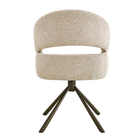 Eetkamerstoel Umea Beige met koper onderstel