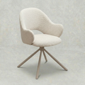 Witte eetkamerstoel met beige onderstel