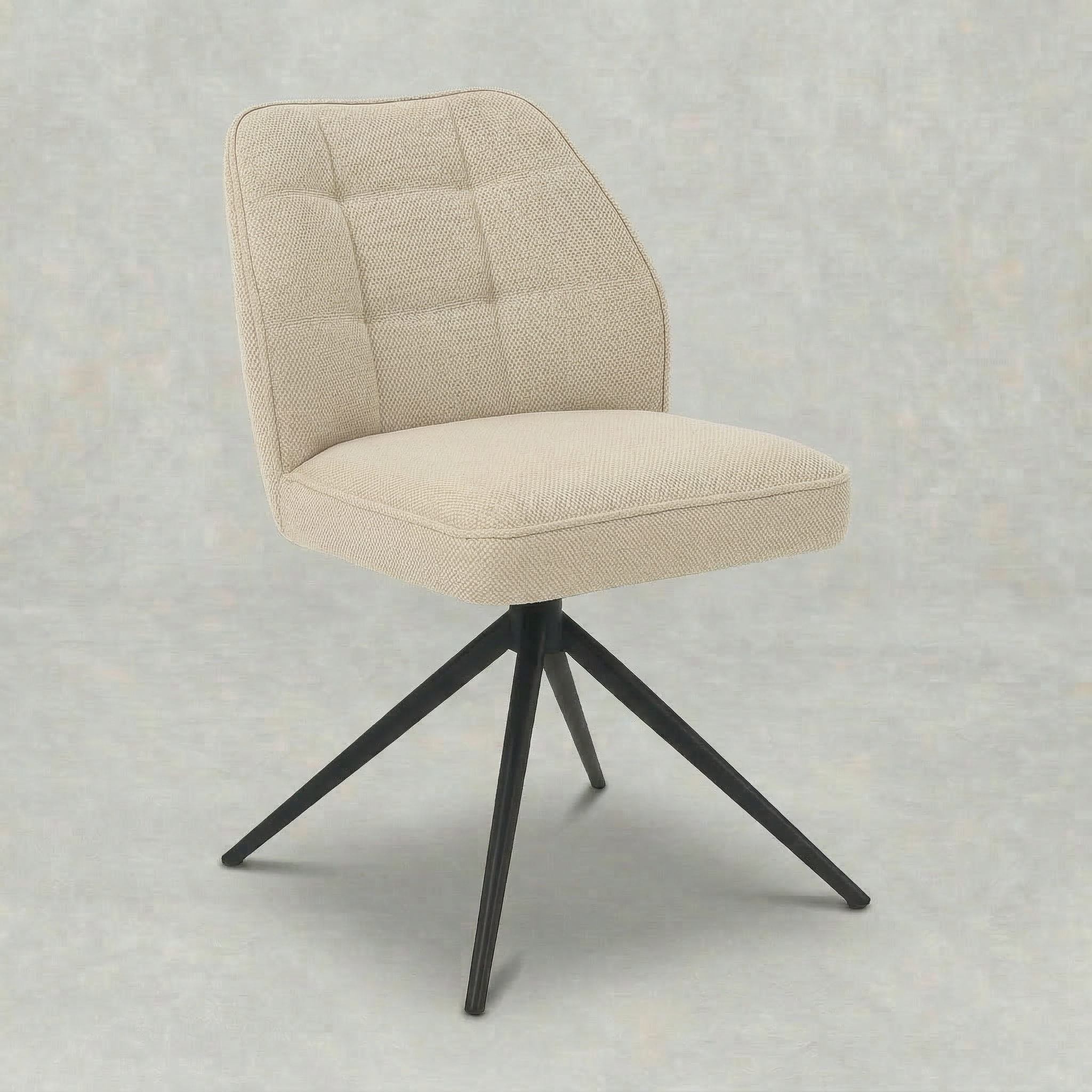 Taupe eetkamerstoel met zwart onderstel