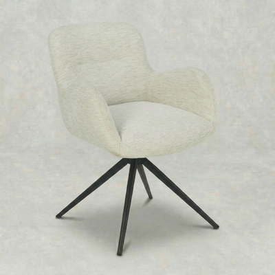 Eetkamerstoel Espoo Wit met zwart onderstel