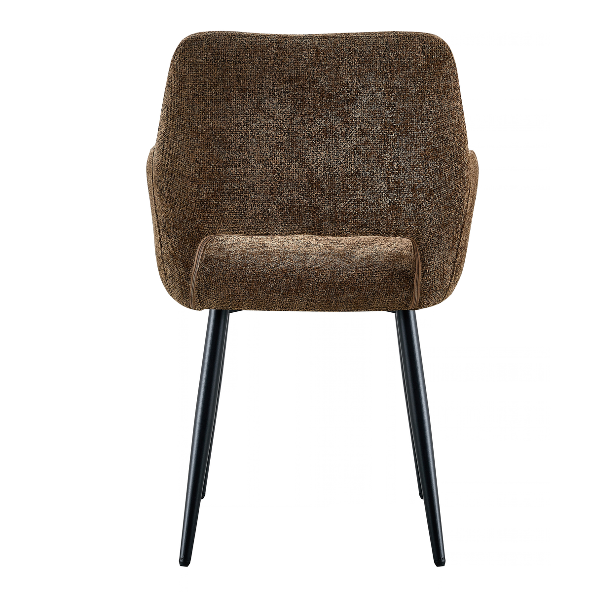 Eetkamerstoel Vantaa Donkerbruin met zwart onderstel