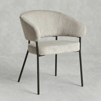 Eetkamerstoel Rovaniemi Lichtgrijs met zwart onderstel