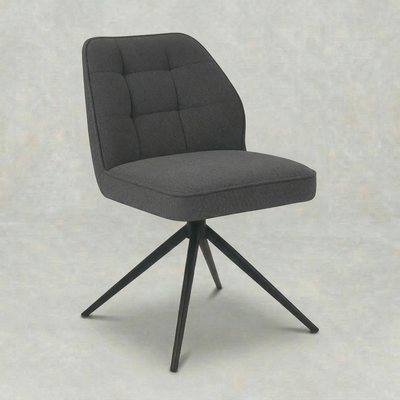 Eetkamerstoel Reykjavík Donkergrijs met zwart onderstel