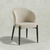 Eetkamerstoel Uppsala Beige Rib met zwart onderstel