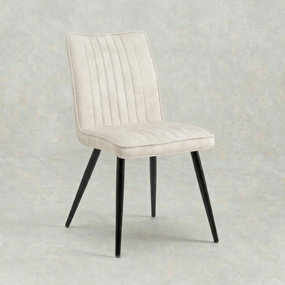 Eetkamerstoel Falster Lichtgrijs met zwart onderstel